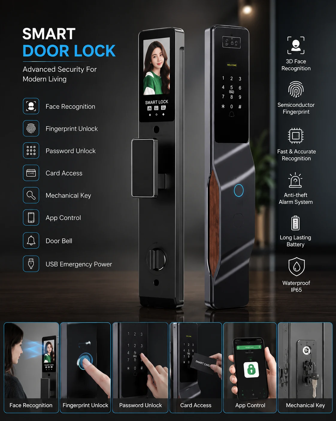 Premium Smart Digital Door Lock – ButterFly BD
