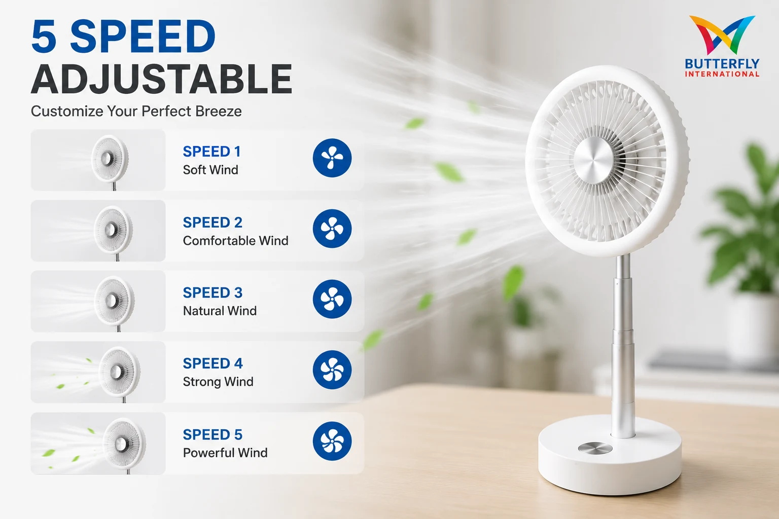 Aesthetic Mini Rechargeable Fan – ButterFly BD