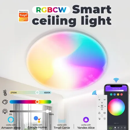 Tuya Wifi Smart Ceiling Light Led Bulb RGBCW 24W Dimmable Light Smart Life Works With Alexa Google Home – ButterFly BD image 4