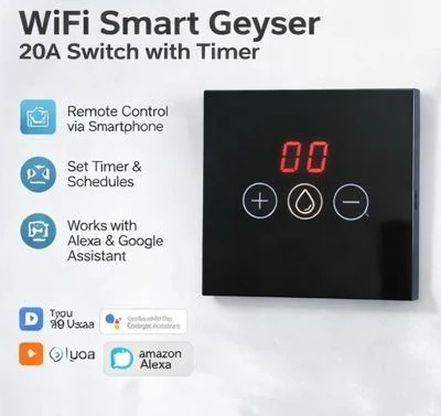 Wifi Smart Geyser 20A Switch with timer Black – ButterFly BD image 3