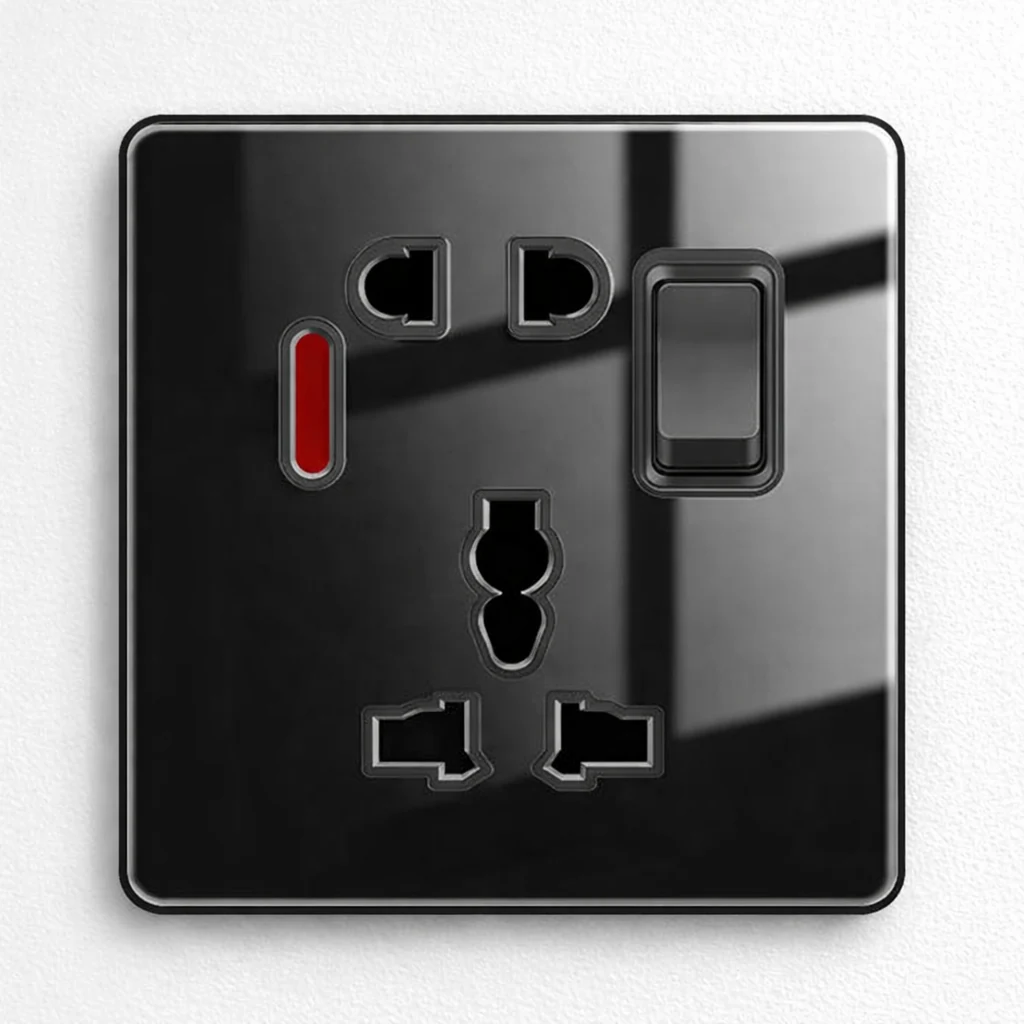 Full Glass 5 Pin Socket with Switch Black – ButterFly BD