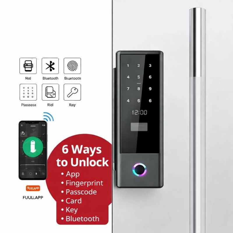 G2 Premium WiFi Smart Finger Print Glass Door Lock – ButterFly BD image 2