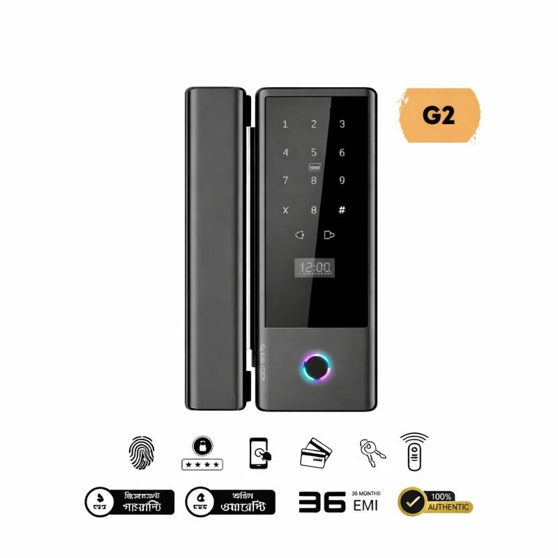 G2 Premium WiFi Smart Finger Print Glass Door Lock – ButterFly BD