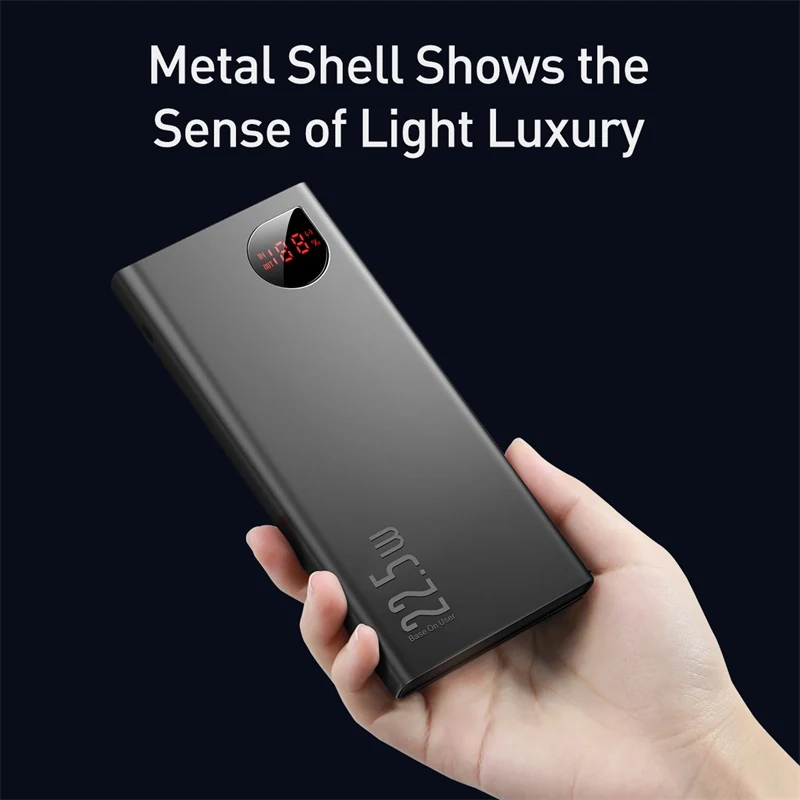 Baseus Adaman 22.5W 20000mAh Metal Digital Display Power Bank – QC3.0 + PD3.0 Fast Charging (PPAD000101) – ButterFly BD image 4