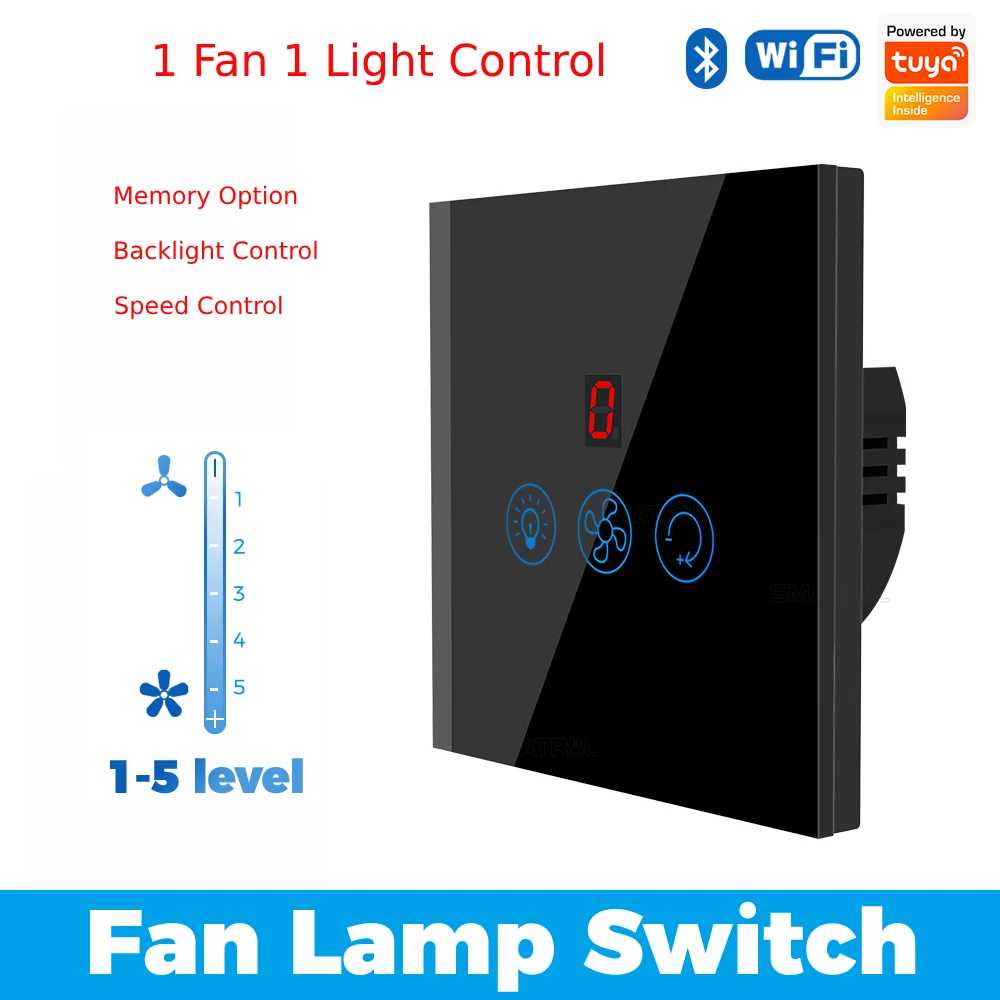 Smart One Fan Regulator & One Light Switch – ButterFly BD image 4