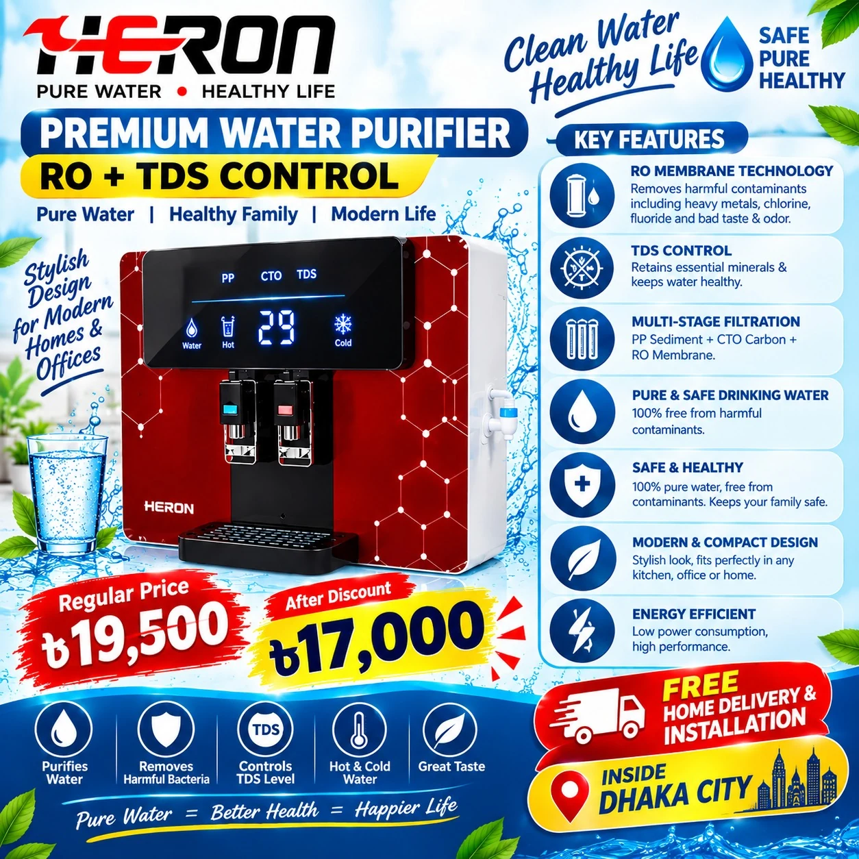Heron Premium Water Purifier (Hot & Cold)